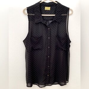 Mod Lusive Sheer Black with White Swiss Dots Size XL